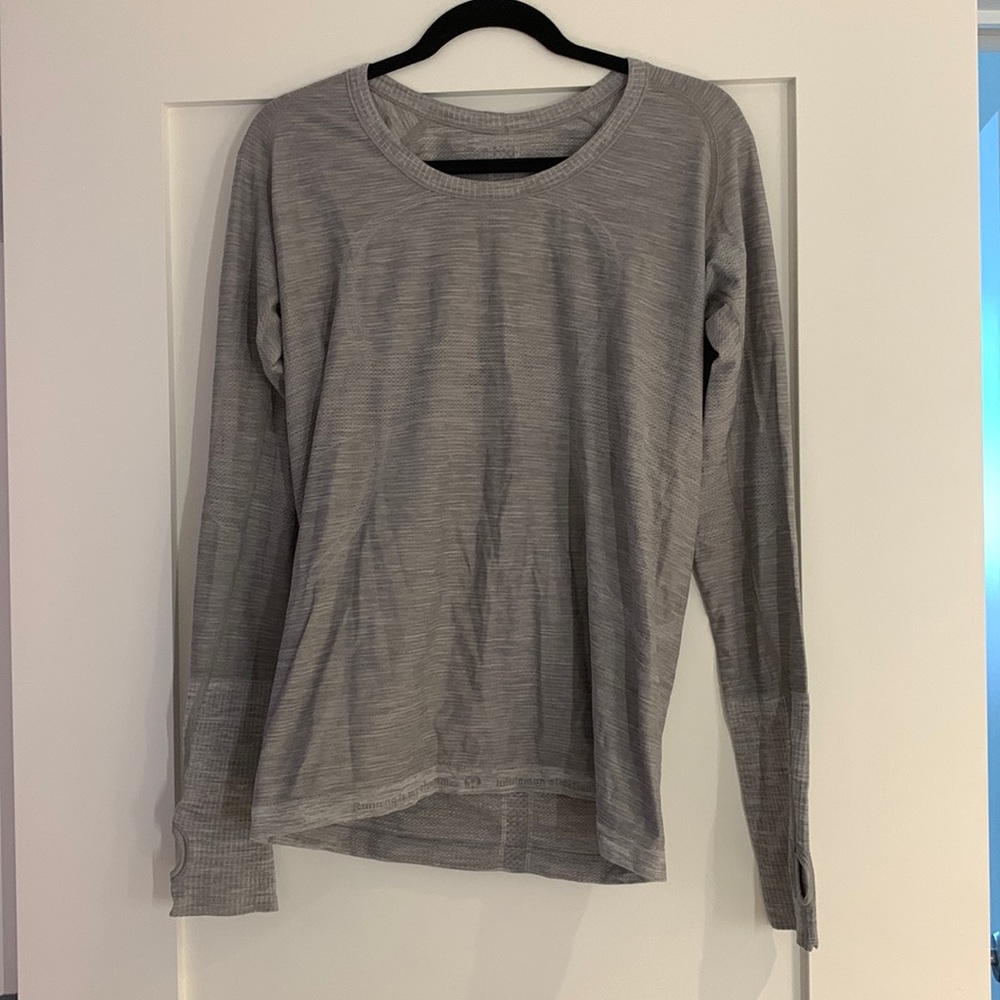 Lululemon grey long sleeve shirt, size 12